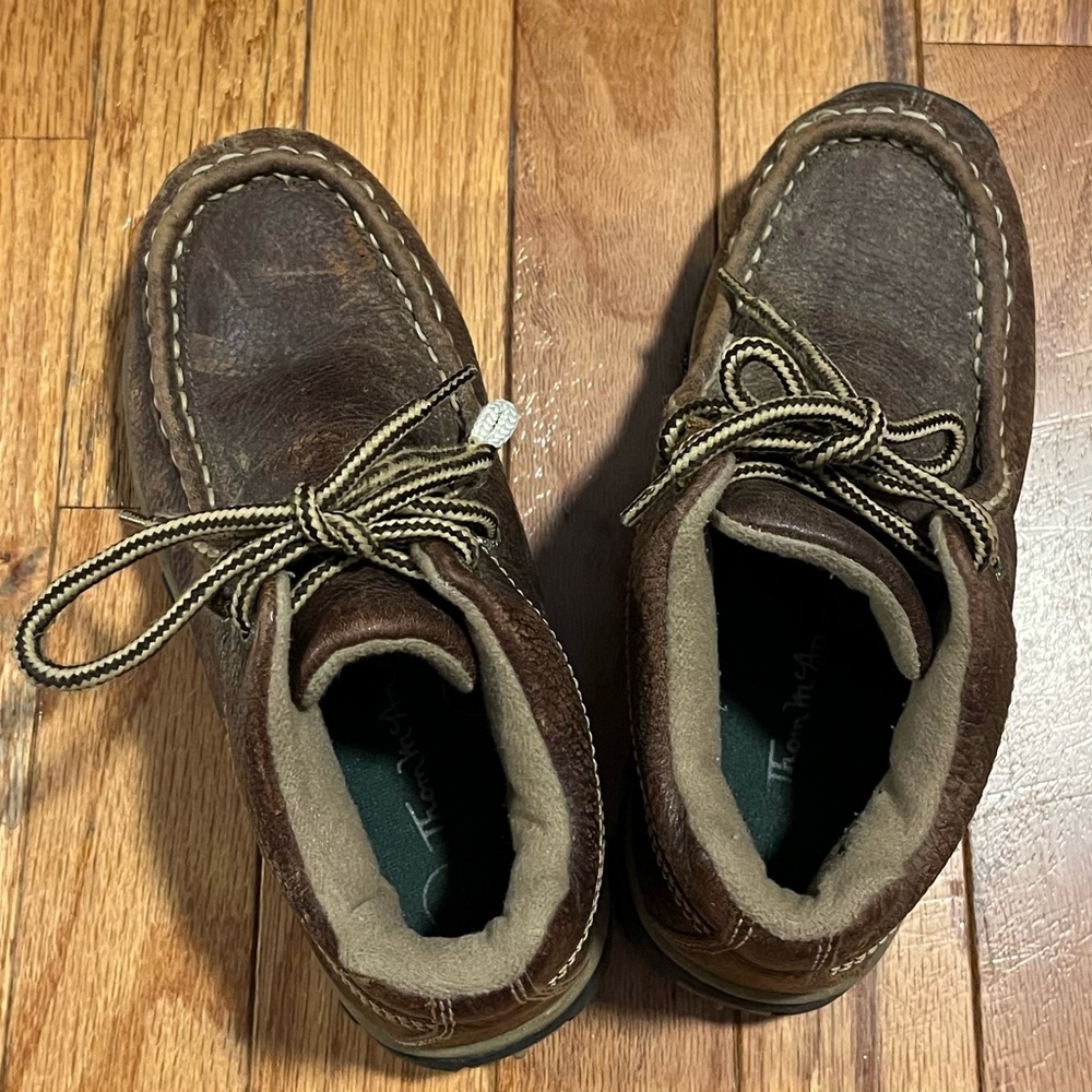 Thom McAn Brown Leather Casual Dress Shoes Mid Boot Work Boot Boys Sz. 1.5 - Picture 9 of 13